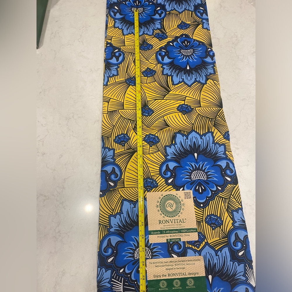African wax print fabric, 6 yards - Picture 8 of 9